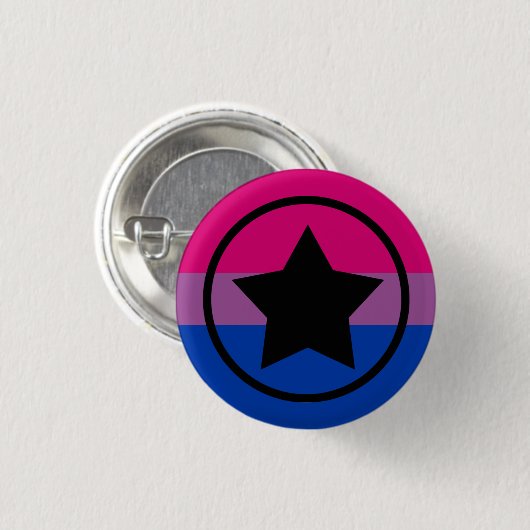 Bi Flag Star in einem Kreis Button (Vorne & Hinten)