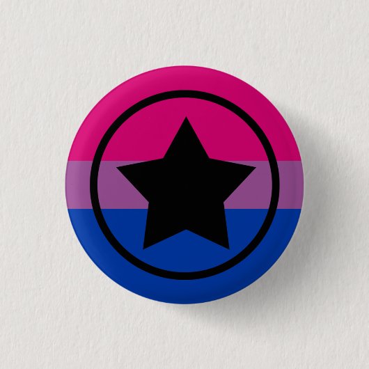 Bi Flag Star in einem Kreis Button (Vorderseite)