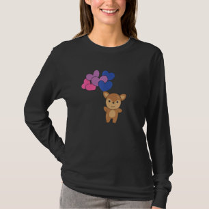 Bi-Flaggen-Ballon-Herzen-Stolz-LGBTQ-Hirsch T-Shirt