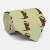 BI flippiges Frettchen, welches das Saxophon Krawatte (Gerollt)