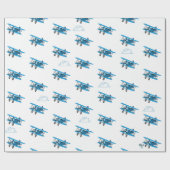 Bi-Flugzeug in Wolken-Flugzeugumschlag Geschenkpapier (Flach)