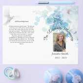 Bi-Fold Blue Floral Dove Funeral Programm Flyer (Einzeln)