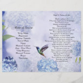 Bi-Fold Blue Hydrangeas Beerdigung Programm Flyer (Hinten)