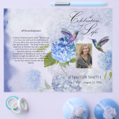 Bi-Fold Blue Hydrangeas Beerdigung Programm Flyer (Einzeln)