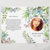 Bi-Fold Butterfly Garden Funeral Program Flyer (Vorne)