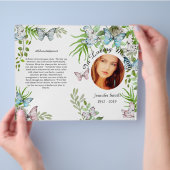 Bi-Fold Butterfly Garden Funeral Program Flyer (Hand)