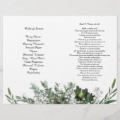 Bi-Fold Green Foliage Blätter Begräbnisprogramm Fl Flyer (Hinten)