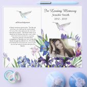 Bi-Fold Lila Irish Hummingbird Funeral Program Flyer (Einzeln)