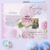Bi-Fold Pink Hydrangeas Beerdigung Programm Flyer (Einzeln)