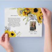 Bi-Fold Sonnenblumen Bees Funeral Programm Flyer (Hand)