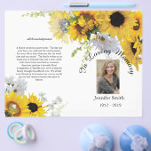 Bi-Fold Sonnenblumen Bees Funeral Programm Flyer (Einzeln)