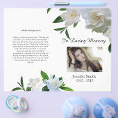 Bi-Fold White Gardenia Beerdigung Programm Flyer (Einzeln)