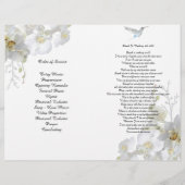 Bi-Fold White Orchids Hummingbird Begräbnisprogram Flyer (Hinten)