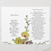 Bi-Fold Yellow Orchids Begräbnisprogramm Flyer (Hinten)
