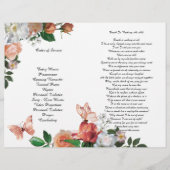 Bi-Fold Yellow Orchids Butterfly Funeral Program F Flyer (Hinten)