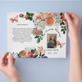 Bi-Fold Yellow Orchids Butterfly Funeral Program F Flyer (Hand)