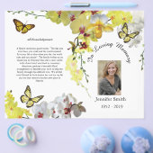 Bi-Fold Yellow Orchids Butterfly Funeral Program Flyer (Einzeln)