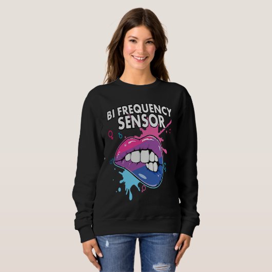 Bi Frequency Sensor Bisexual Rainbow Pride Bisexua Sweatshirt (Vorne ganz)