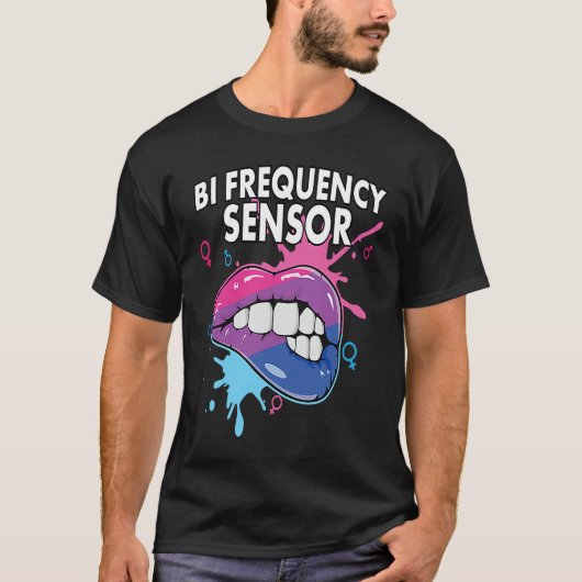 Bi Frequenz Sensor Bisexueller Regenbogen Pride Bi T-Shirt (Vorderseite)
