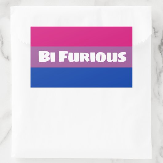 Bi Furious Rechteckiger Aufkleber (Tasche)