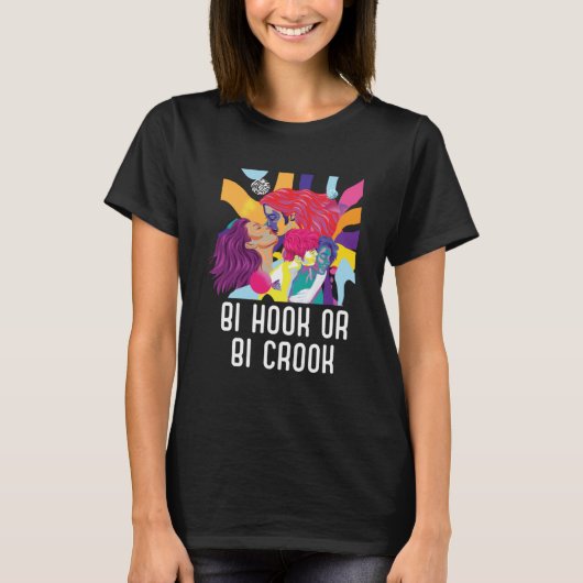 Bi Hook oder Bi Crook Bisexueller Regenbogen Pride T-Shirt (Vorderseite)