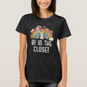 Bi In The Closet Bisexual Rainbow Pride Bisexualit T-Shirt (Vorderseite)