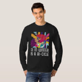Bi In Winter Is A Bi cicle Bisexual Rainbow Pride  T-Shirt (Vorne ganz)