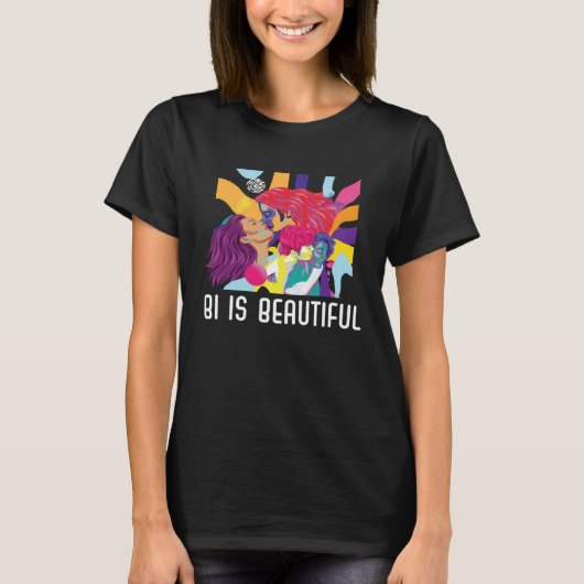 Bi Is Beautiful Bisexual Rainbow Pride Bisexuality T-Shirt (Vorderseite)