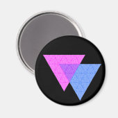 Bi Knot Symbol Rund Black Magnet (Vorderseite/Rückseite)