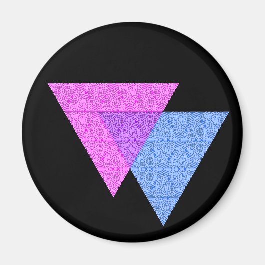 Bi Knot Symbol Rund Black Magnet (Vorne)