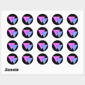 Bi Knot Symbol Runder Schwarzer Sticker (Blatt)