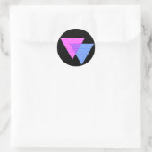 Bi Knot Symbol Runder Schwarzer Sticker (Tasche)