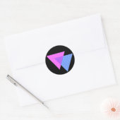 Bi Knot Symbol Runder Schwarzer Sticker (Umschlag)