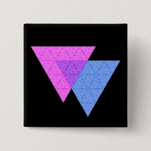 Bi Knot Symbol Square Black Button (Vorderseite)