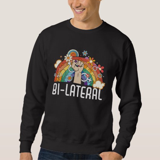 Bi Lateral Bisexual Rainbow Pride Bisexuality LGBT Sweatshirt (Vorderseite)