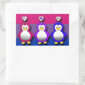 Bi Liebe Bi Pride Niedliche Pinguine Rechteckiger Aufkleber (Tasche)