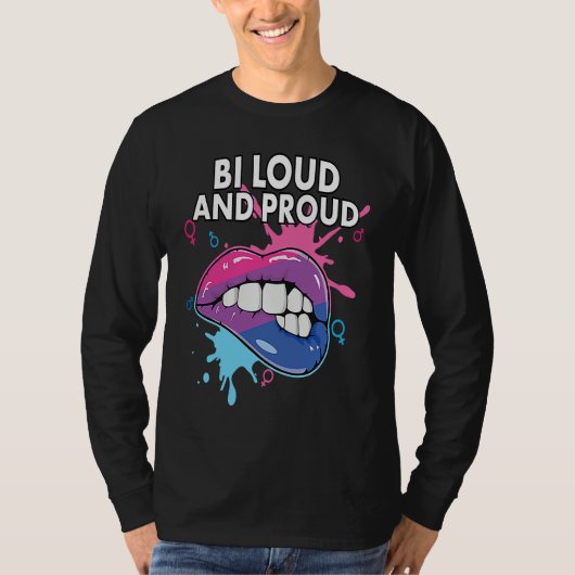 Bi Loud and Proud Bisexual Rainbow Pride Bisexuali T-Shirt (Vorderseite)