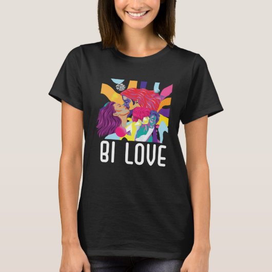 Bi Love Bisexual Rainbow Pride March Bisexuality L T-Shirt (Vorderseite)