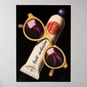BI-ORO Anti Solaire Sunscreen Sunblock Lotion Ad Poster