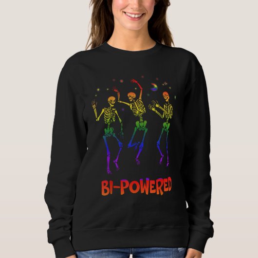 Bi Powered Bisexual LGBTQ Bi Pride LGBT Motivation Sweatshirt (Vorderseite)