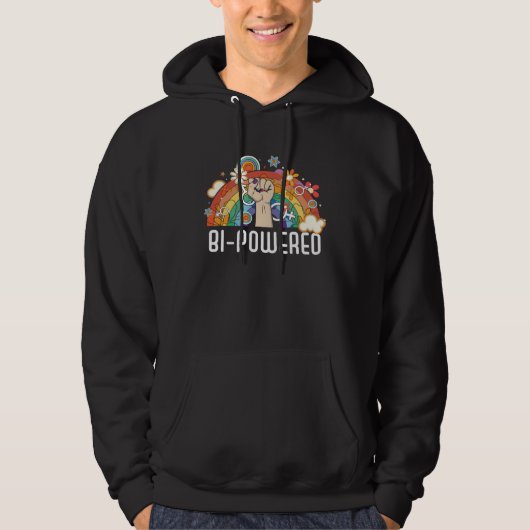 Bi Powered Bisexual Rainbow Pride March Bisexualit Hoodie (Vorderseite)