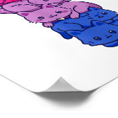 Bi Pride Cat LGBT Bisexuelle Flagge Niedlich Kawai Poster (Ecke)