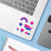 Bi Pride Designs I Aufkleber (Laptop mit iPhone)