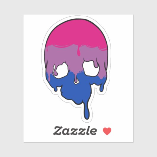 Bi Pride Driving Skull Aufkleber (Blatt)