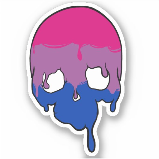 Bi Pride Driving Skull Aufkleber (Vorderseite)