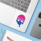Bi Pride Driving Skull Aufkleber (Laptop mit iPhone)