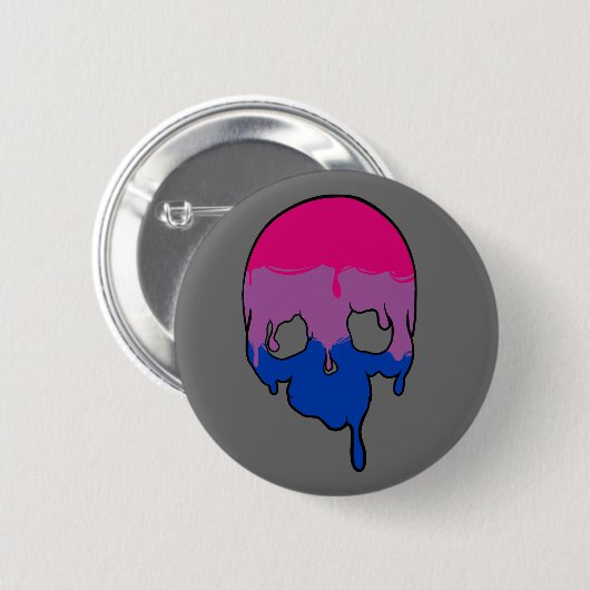 Bi Pride Driving Skull Button (Vorne & Hinten)