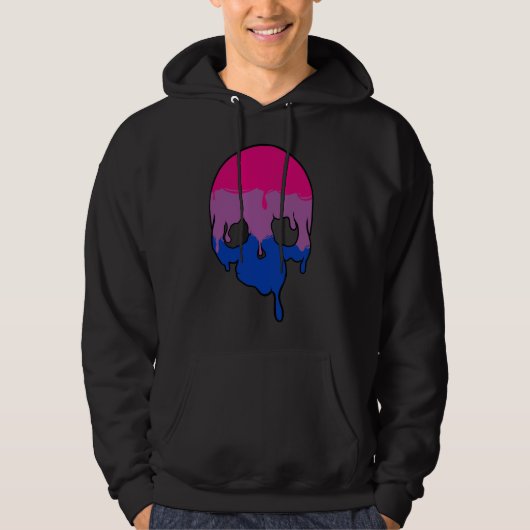 Bi Pride Driving Skull Hoodie (Vorderseite)