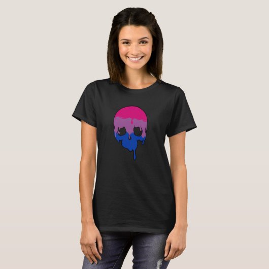 Bi Pride Driving Skull T-Shirt (Vorne ganz)