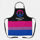 Bi pride flag and peace sign with a custom text schürze (Vorderseite)